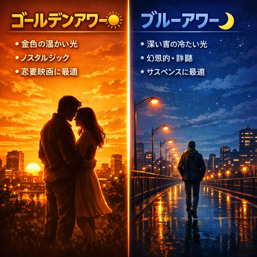 ゴールデンアワーとブルーアワーの違い - 映画撮影 マジックアワーとは