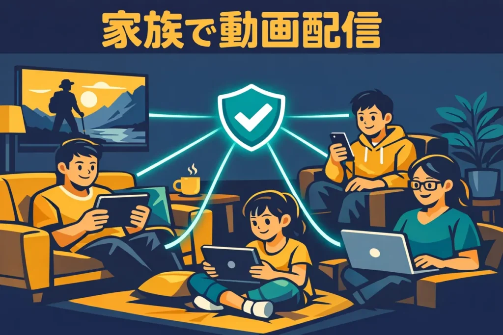 家族や複数端末で動画配信サービスを共有して楽しむ方法を徹底解説